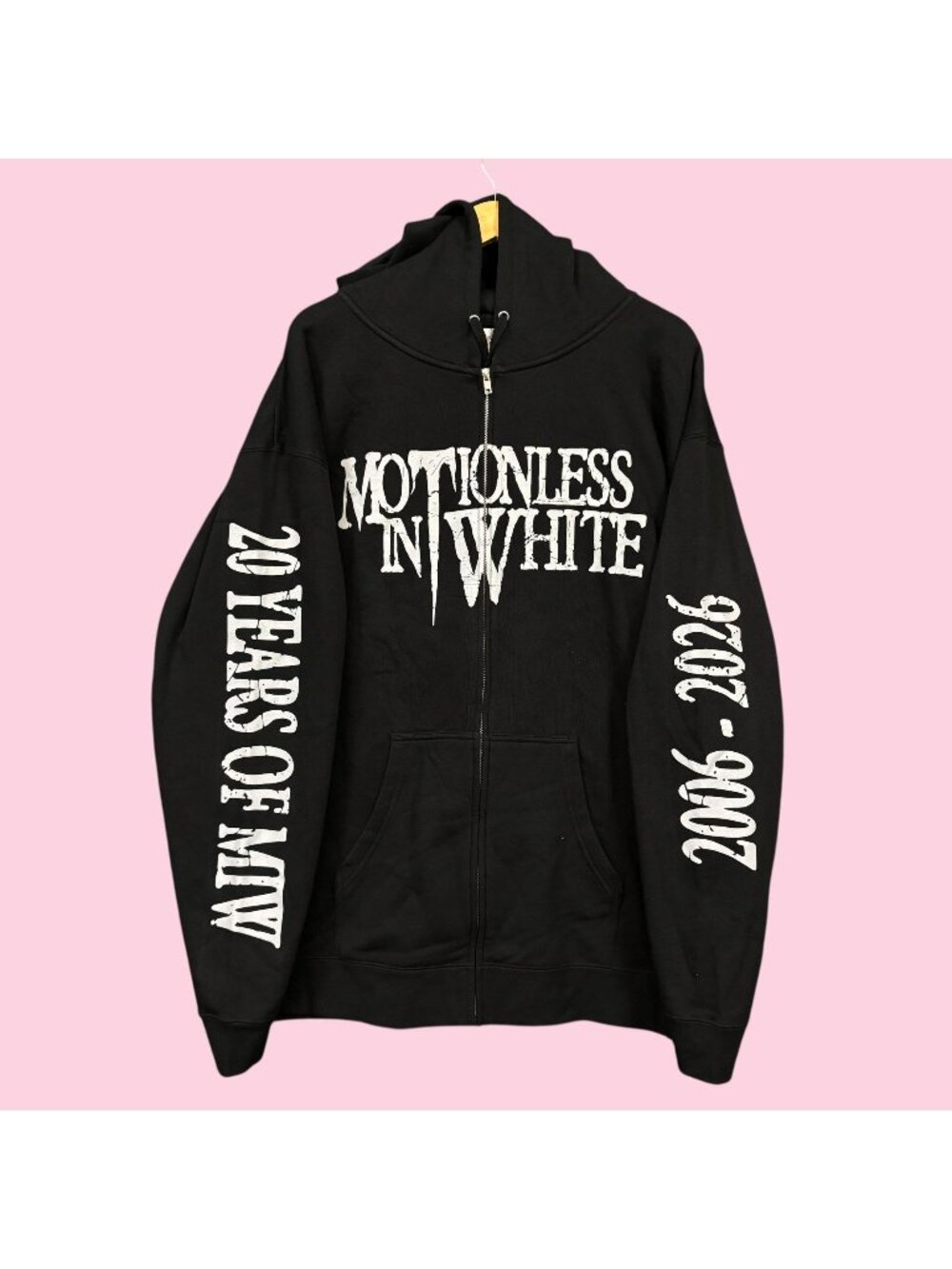 20 Years of Motionless in White Haunted Mansion Meatalcore Band Zip-Up Hoodie 2X